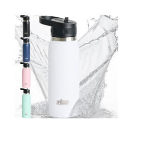 GORILLA GRIP Insulated Stainless Steel Water Bottle with Straw, Leak Proof...